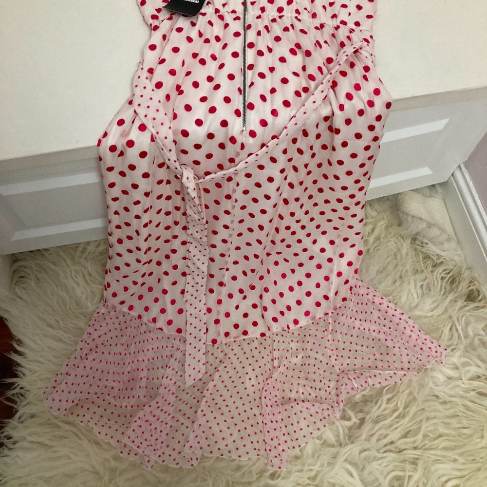 ALICE + OLIVIA Polka Dot Print Long Dress - Picture 10 of 11
